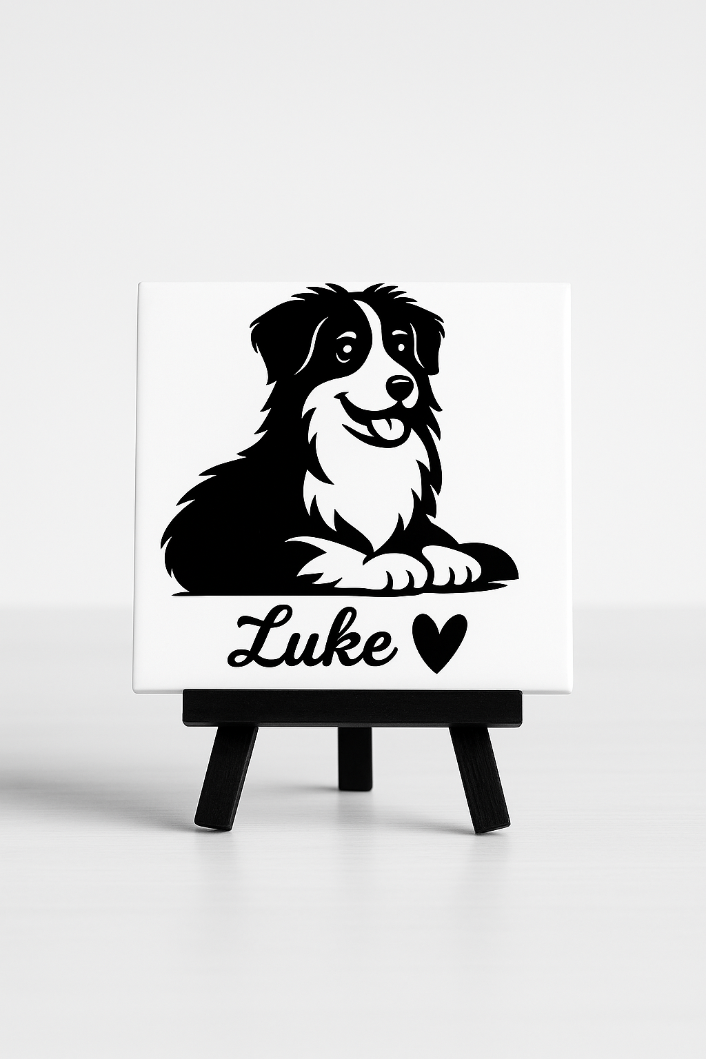 Personalisierte Fliesen mit Hund und Name